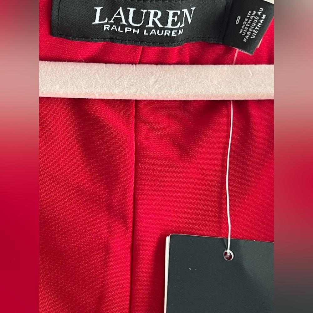 Lauren Ralph Lauren NWT Women's Red Jersey Off-the-Shoulder Gown - Picture 2 of 15